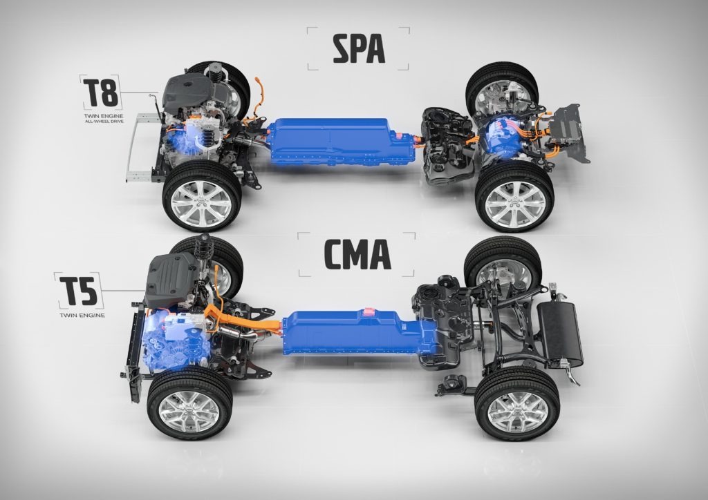 T5 Twin Engine on CMA and T8 Twin Engine AWD on SPA Photo courtesy: Volvo Cars