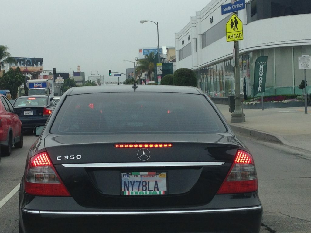 LA Transplant Vanity plate