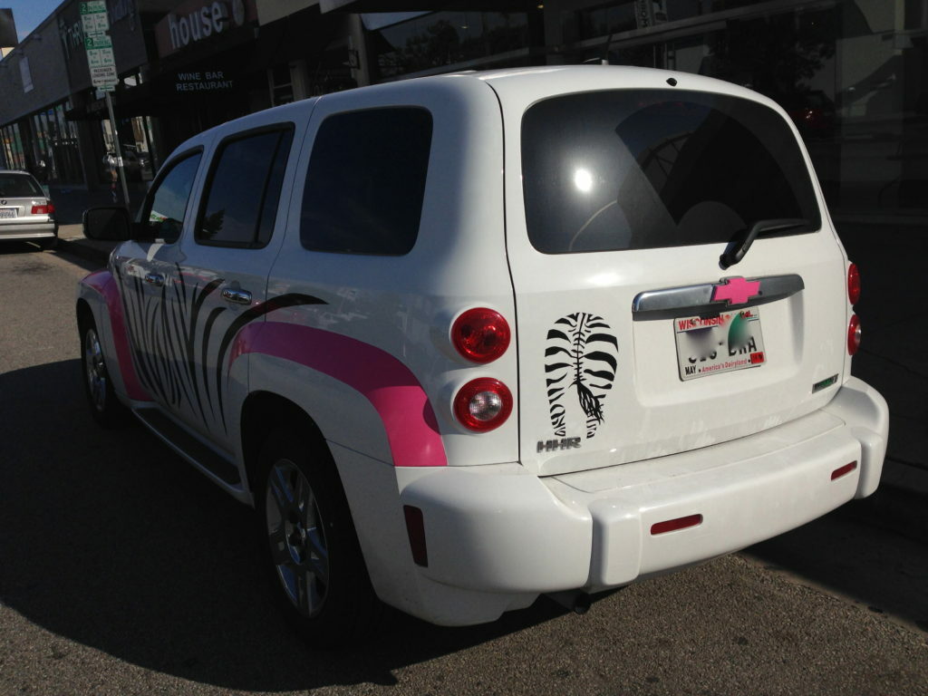 zebra car douchebag