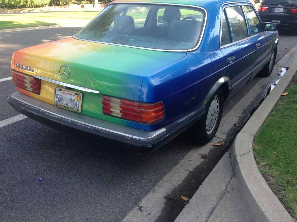 Rainbow Mercedes sedan