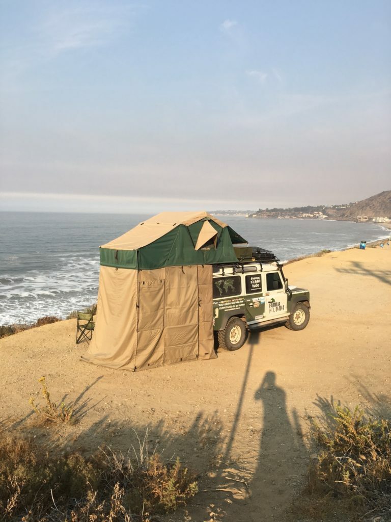Land Rover on a beach