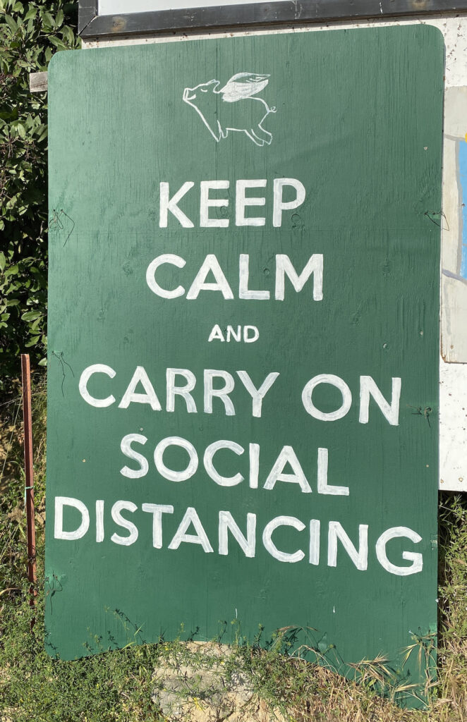 COVID keep calm and carry on social distancing