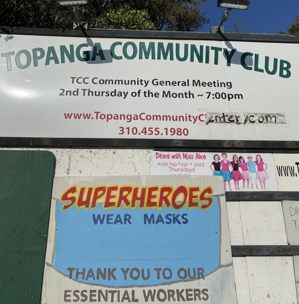 COVID signs Topanga